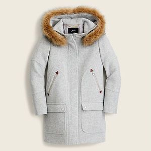 J. Crew Petite Chateau parka in Italian stadium-cloth wool